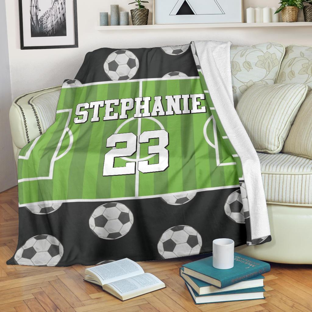 litzzy Personalized Soccer Field Fleece Blanket - Tlnh2111202 Quilt Blanket   