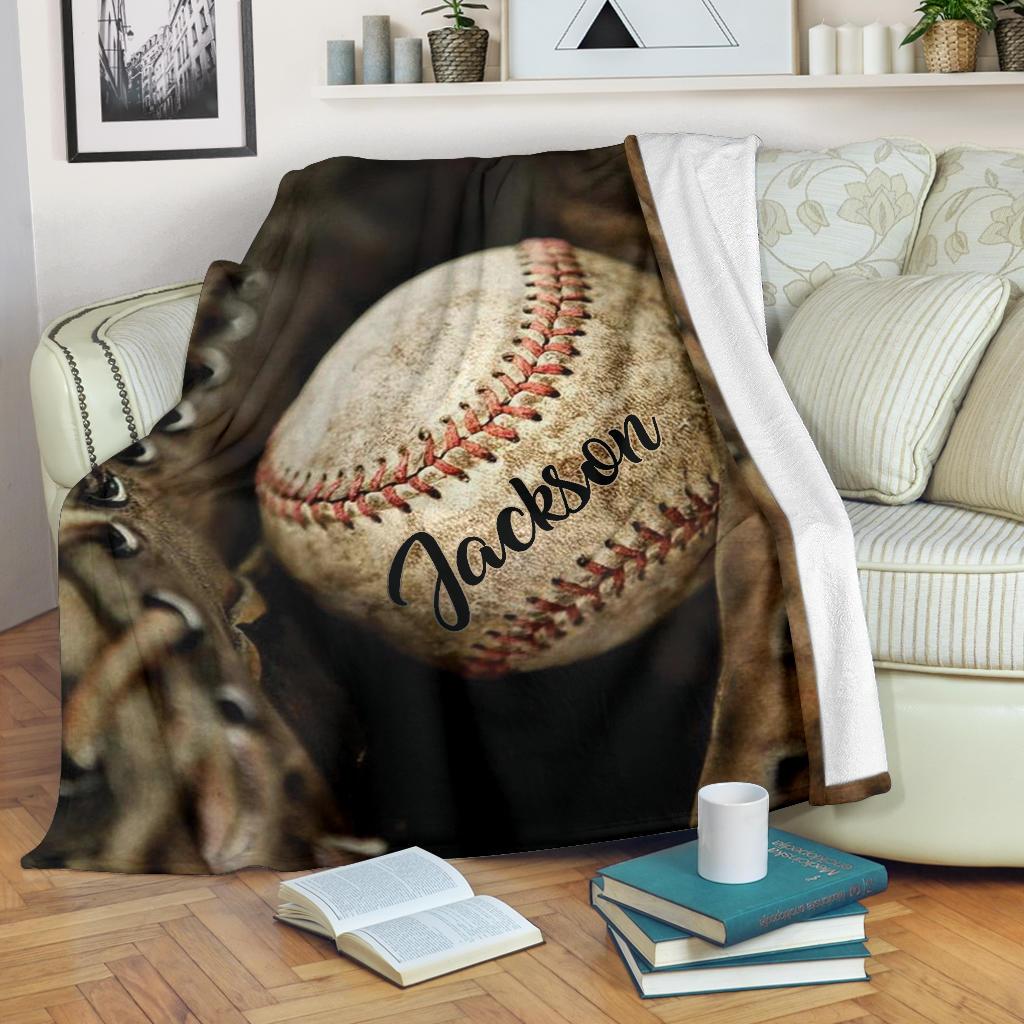 litzzy Personalized Dusty Baseball Fleece Blanket - Nh0712201 Quilt Blanket   