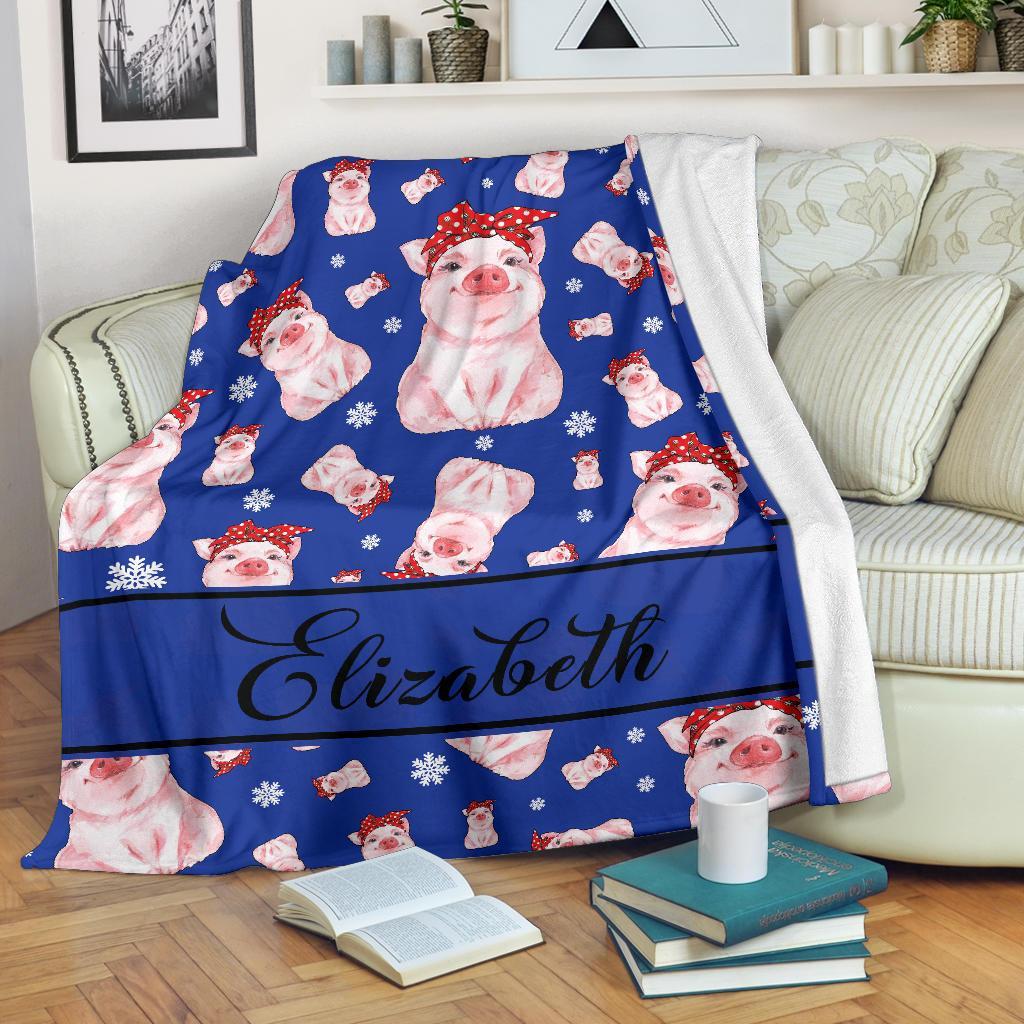 litzzy Personalized Pigs Fleece Blanket - Tlnb1811201 Quilt Blanket   