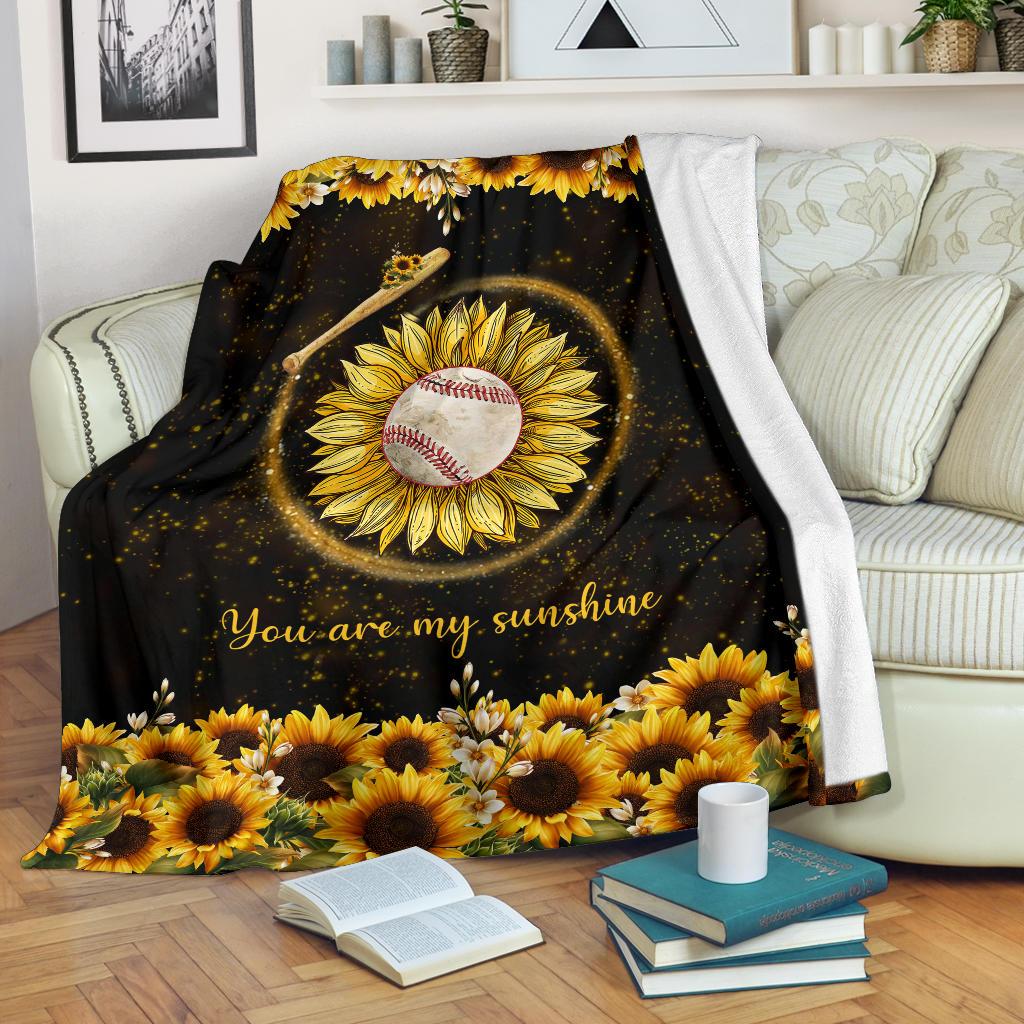 litzzy Baseball - You Are My Sunshine Fleece Blanket Nh200520Ki Quilt Blanket   