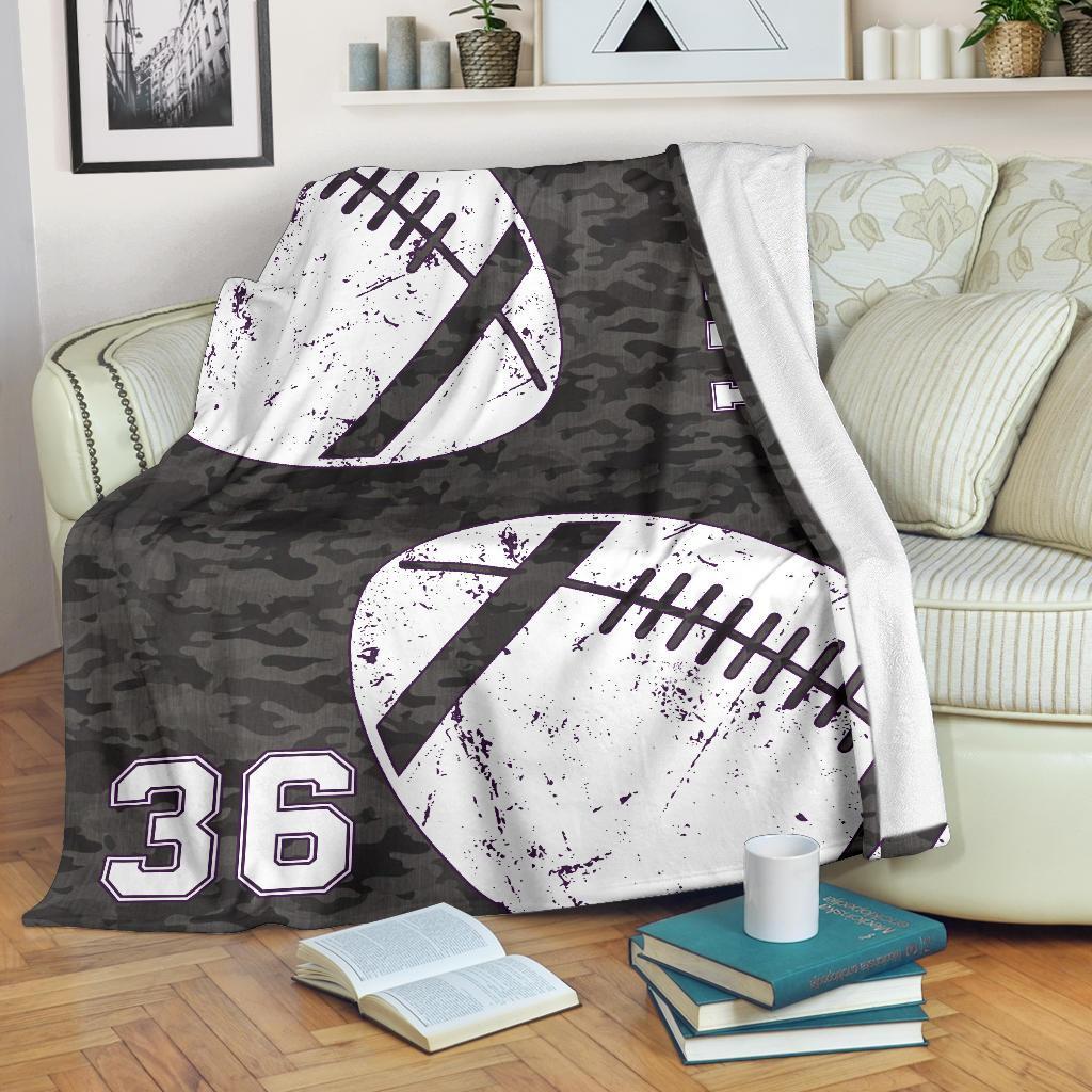 litzzy Personalized Football 2 Balls Collection Fleece Blanket - Tlnh1011202 Quilt Blanket   