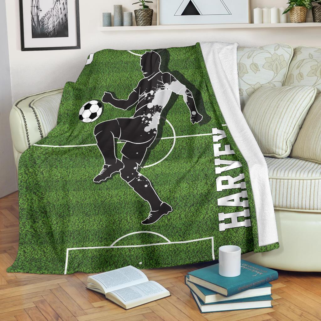 litzzy Personalized Soccer Fleece Blanket - Lath1311203Ki Quilt Blanket   