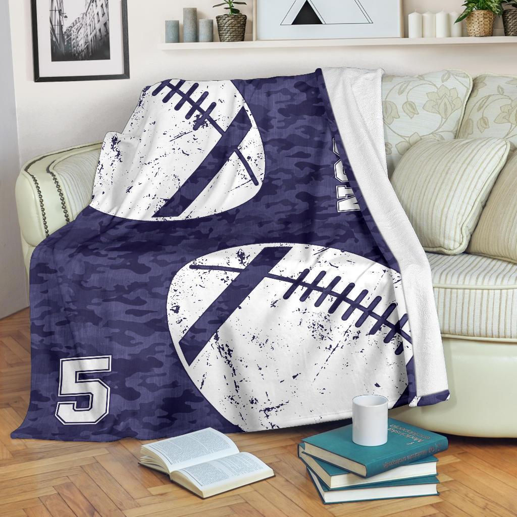 litzzy Personalized Football 2 Balls Collection Fleece Blanket - Tlnh1011202 Quilt Blanket   