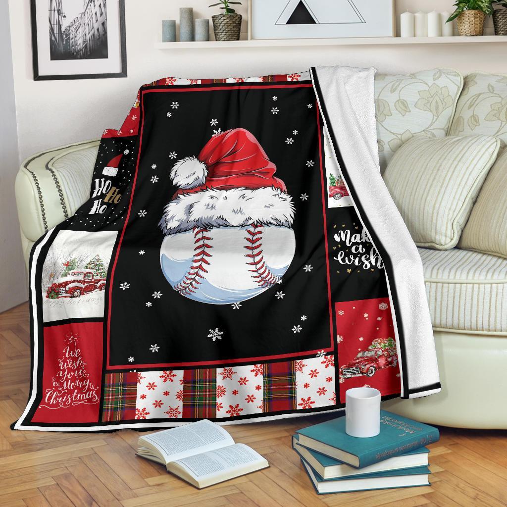 litzzy Sport Santa Xmas Fleece Blanket - Lath2011201 Quilt Blanket BASEBALL 50 x 60 