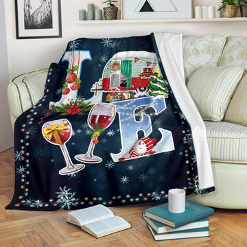 litzzy Camping Christmas Fleece Blanket - Latg1311201Ki Quilt Blanket   