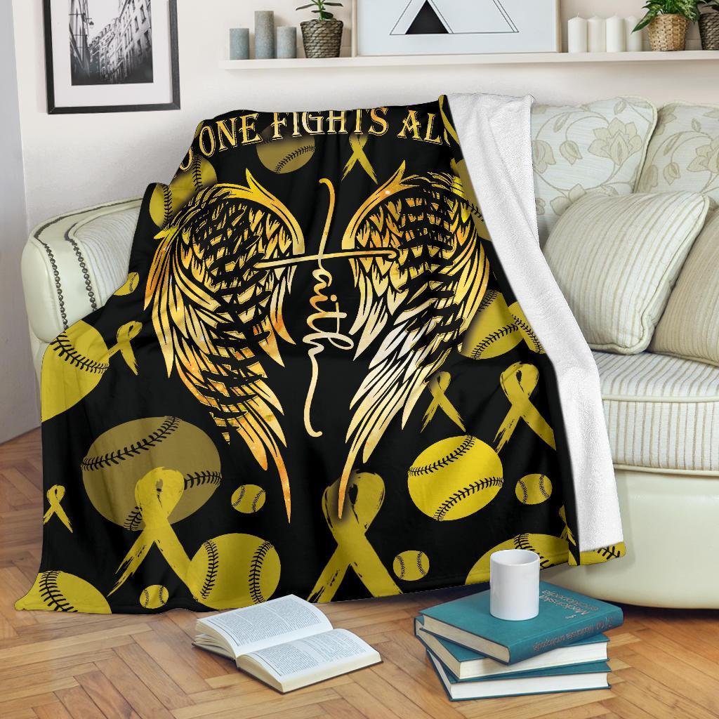 litzzy No One Fights Alone Ball Fleece Blanket - Lath3011203 Quilt Blanket   