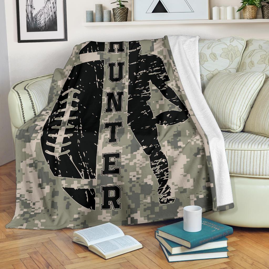litzzy Personalized Football Player Fleece Blanket - Nh0911203 Quilt Blanket   