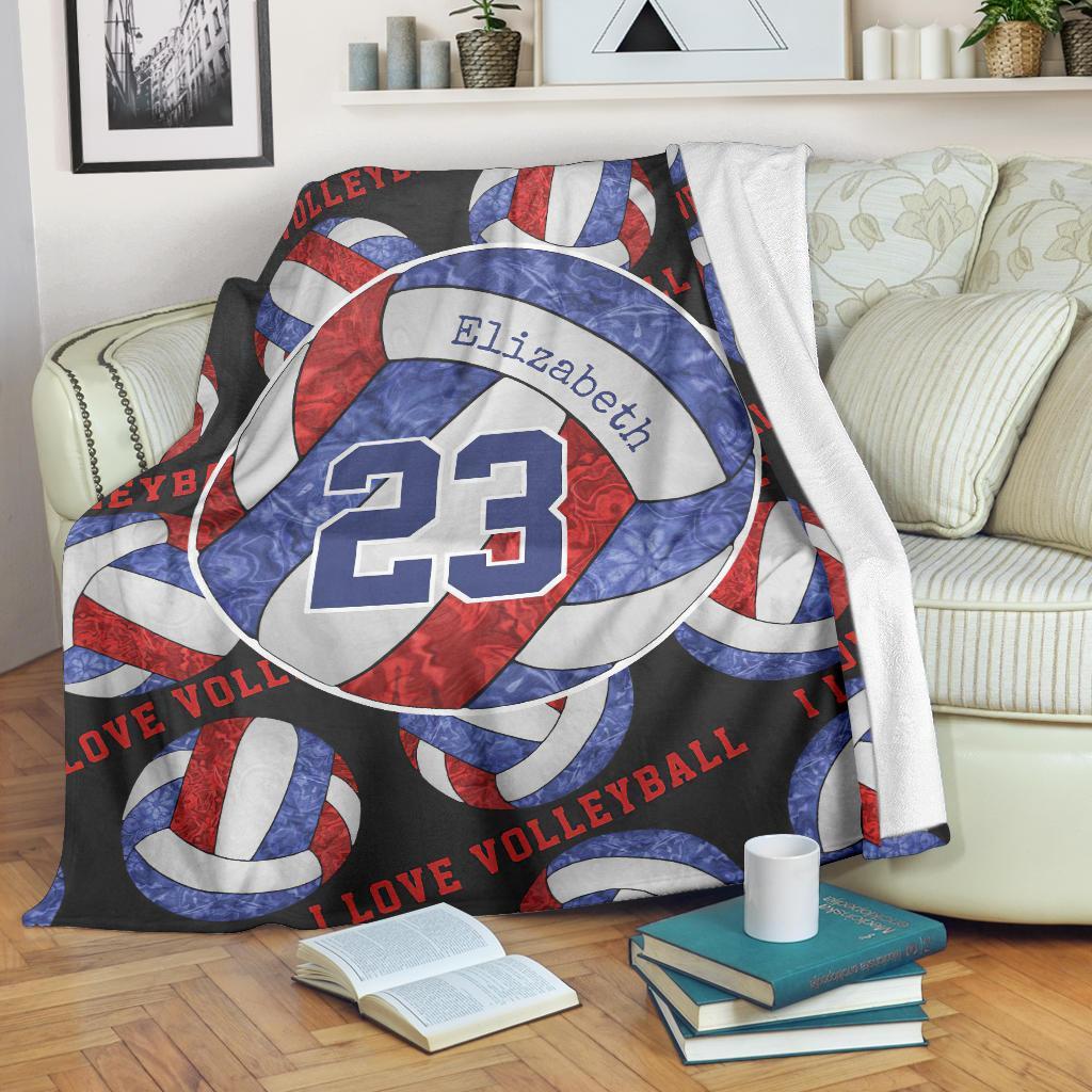 litzzy Blue Red White - I Love Vlb Collection Fleece Blanket - Ty0611202 Quilt Blanket   