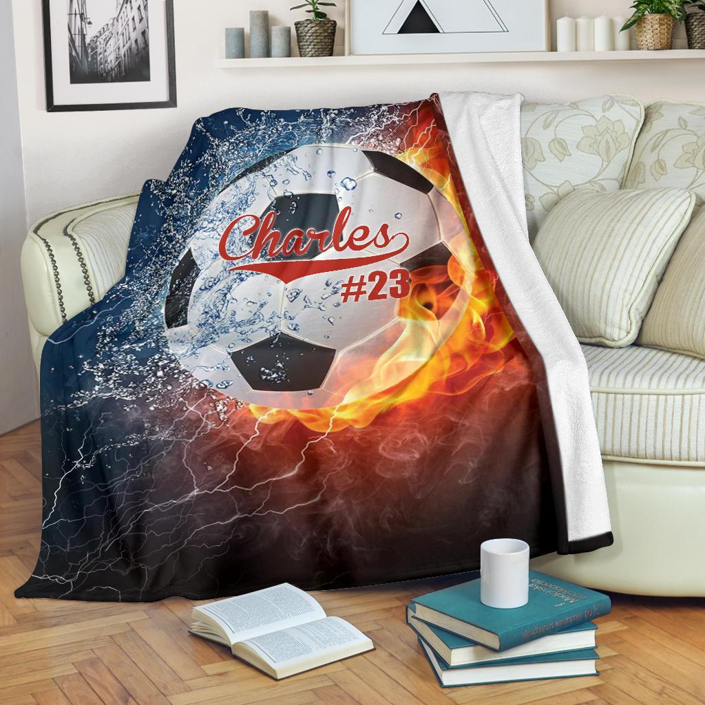 litzzy Personalized Sport Water Fire Fleece Blanket - Lath1611204 Quilt Blanket   