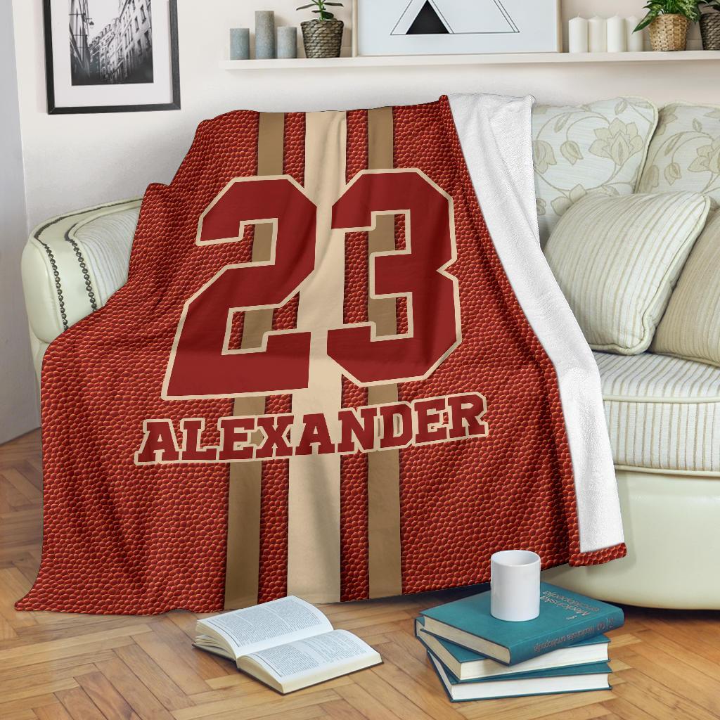 litzzy Personalized Football Leather Fleece Blanket - Tlty2811201 Quilt Blanket   