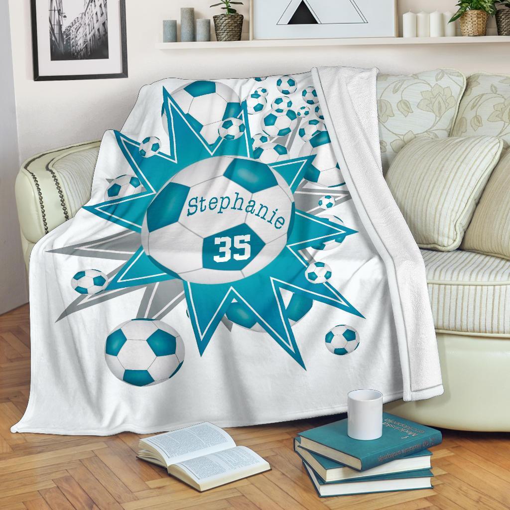 litzzy Personalized Soccer Blowout Fleece Blanket - Tltm2411202 Quilt Blanket   