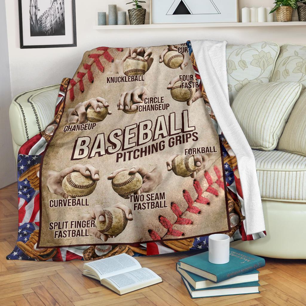 litzzy Baseball Pitching Fleece Blanket - Latg2711201 Quilt Blanket   