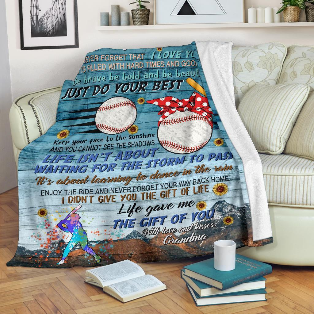 litzzy Baseball To My Grandson Fleece Blanket - Nh0808201Ki Quilt Blanket   