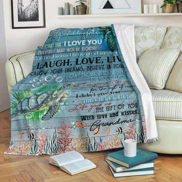 litzzy Turtle Granddaughter Never Forget That Ily B09 080402Ki Quilt Blanket   