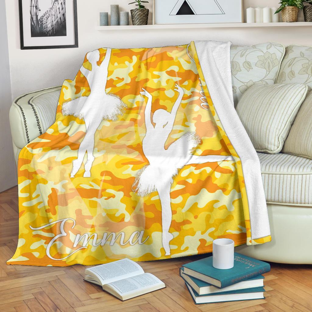 litzzy Personalized Ballet Fleece Blanket - Latg2311201 Quilt Blanket YELLOW 50 x 60 