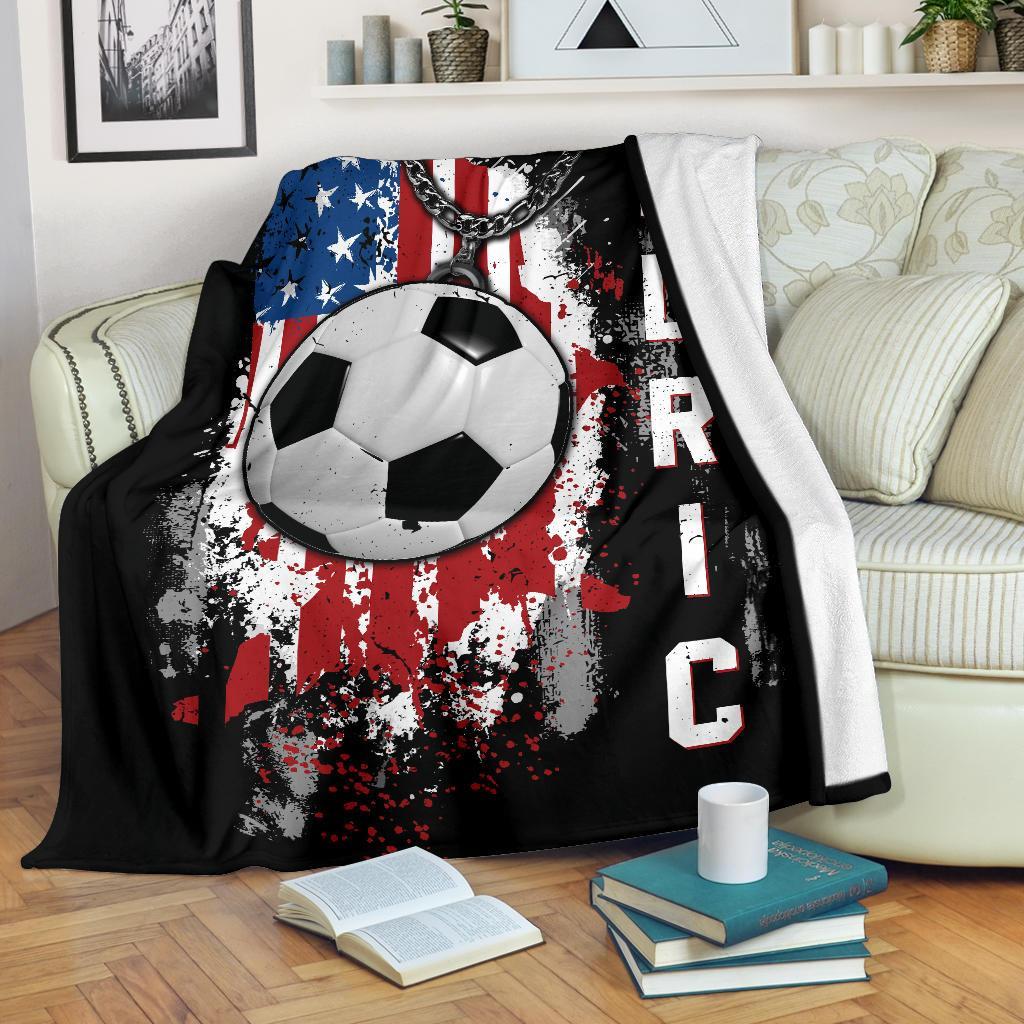 litzzy Personalized Sport Us Flag Fleece Blanket - Lath1011201 Quilt Blanket   