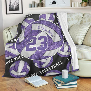 litzzy Purple White - I Love Vlb Collection Fleece Blanket - Ty0611202 Quilt Blanket   