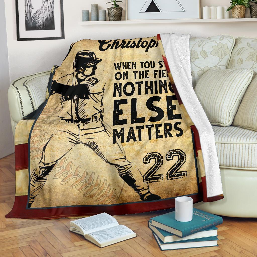 litzzy Personalized Baseball When You Step Fleece Blanket - Laci2611202 Quilt Blanket   