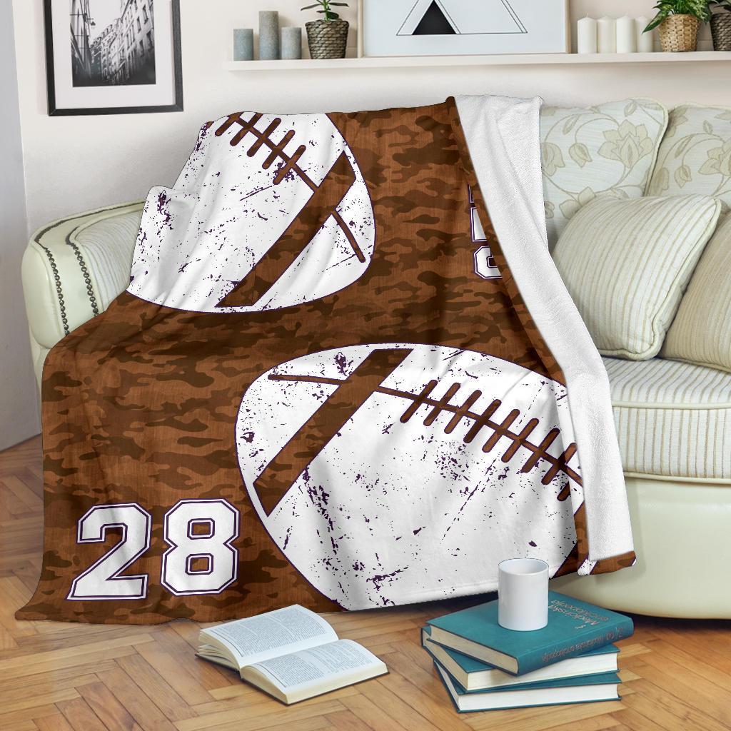 litzzy Personalized Football 2 Balls Collection Fleece Blanket - Tlnh1011202 Quilt Blanket   