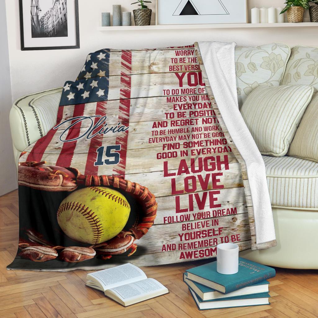 litzzy Personalized Softball Today Is A Good Day - Tlnb2511201 Quilt Blanket   