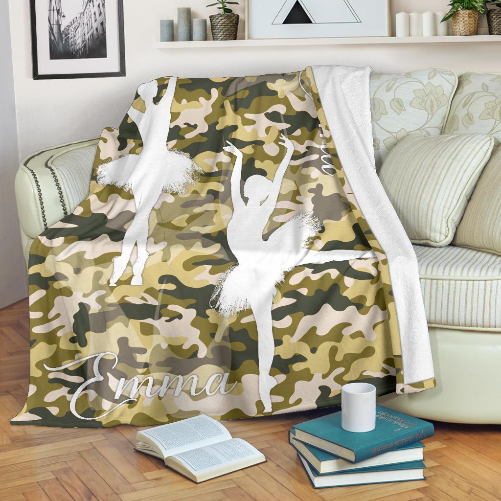 litzzy Personalized Ballet Fleece Blanket - Latg2311201 Quilt Blanket LIGHT CAMO 60 x 80 