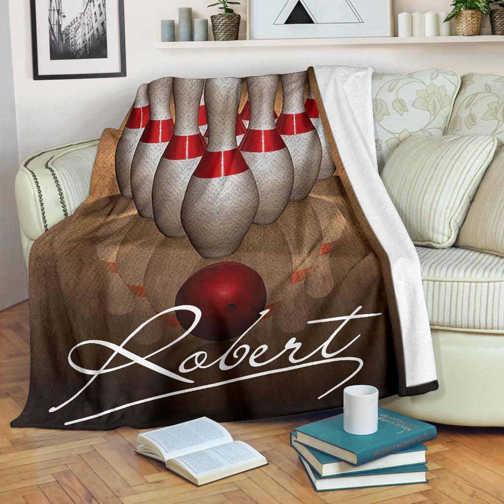 litzzy Personalized Bowling Vintage Fleece Blanket - Ty0611201 Quilt Blanket   