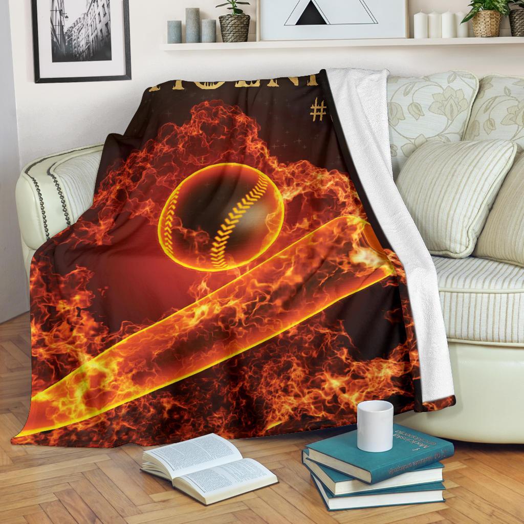 litzzy Personalized Fire Ball Fleece Blanket - Lath2311204 Quilt Blanket   