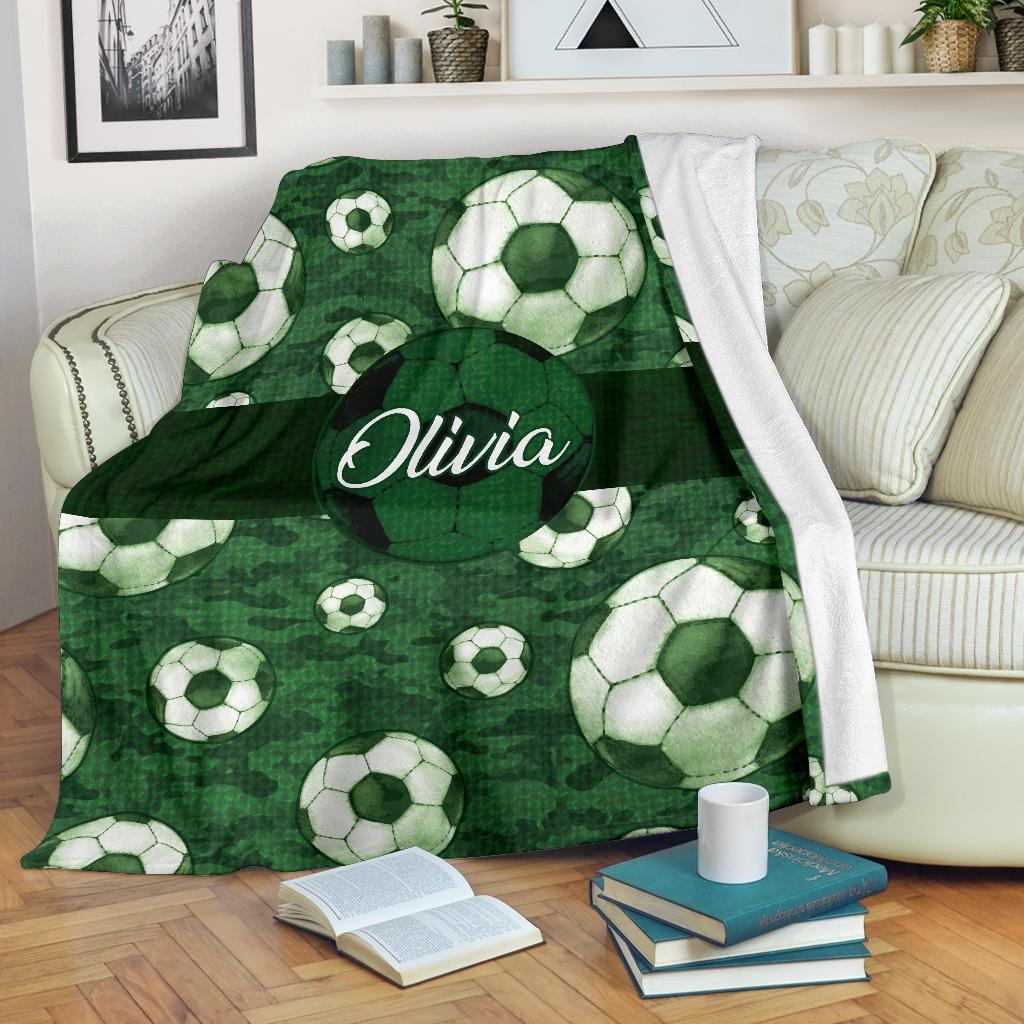 litzzy Personalized Soccer Pattern Texture Fleece Blanket - Nh1411202 Quilt Blanket   