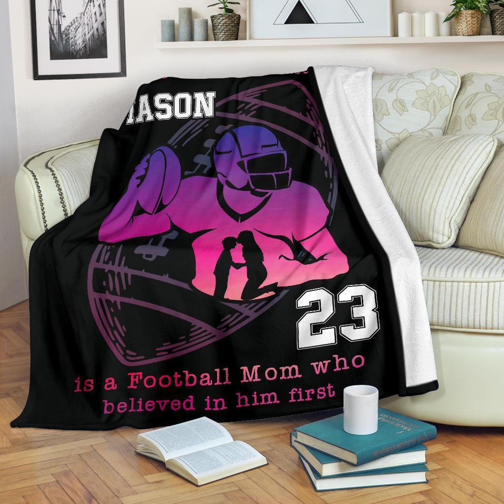 litzzy Personalized Behind Every Football Player Fleece Blanket - Tlty1311202Ki Quilt Blanket   