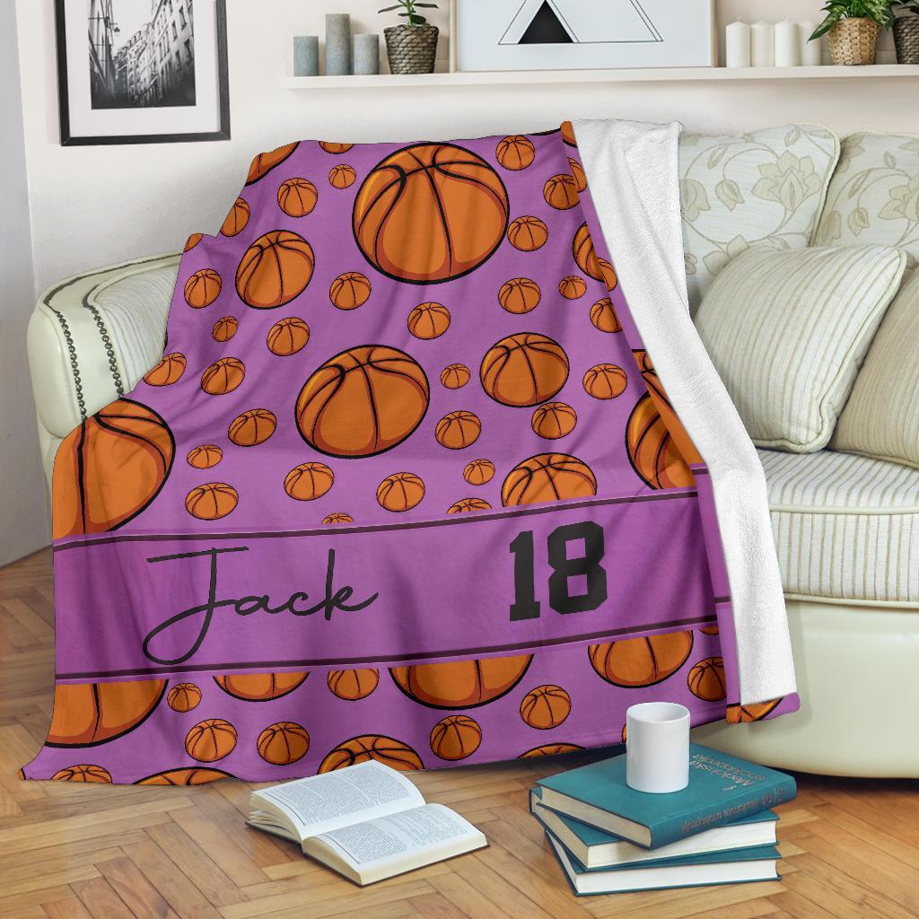 litzzy Personalized Basketball Collection Fleece Blanket - Tltm1211203 Quilt Blanket   