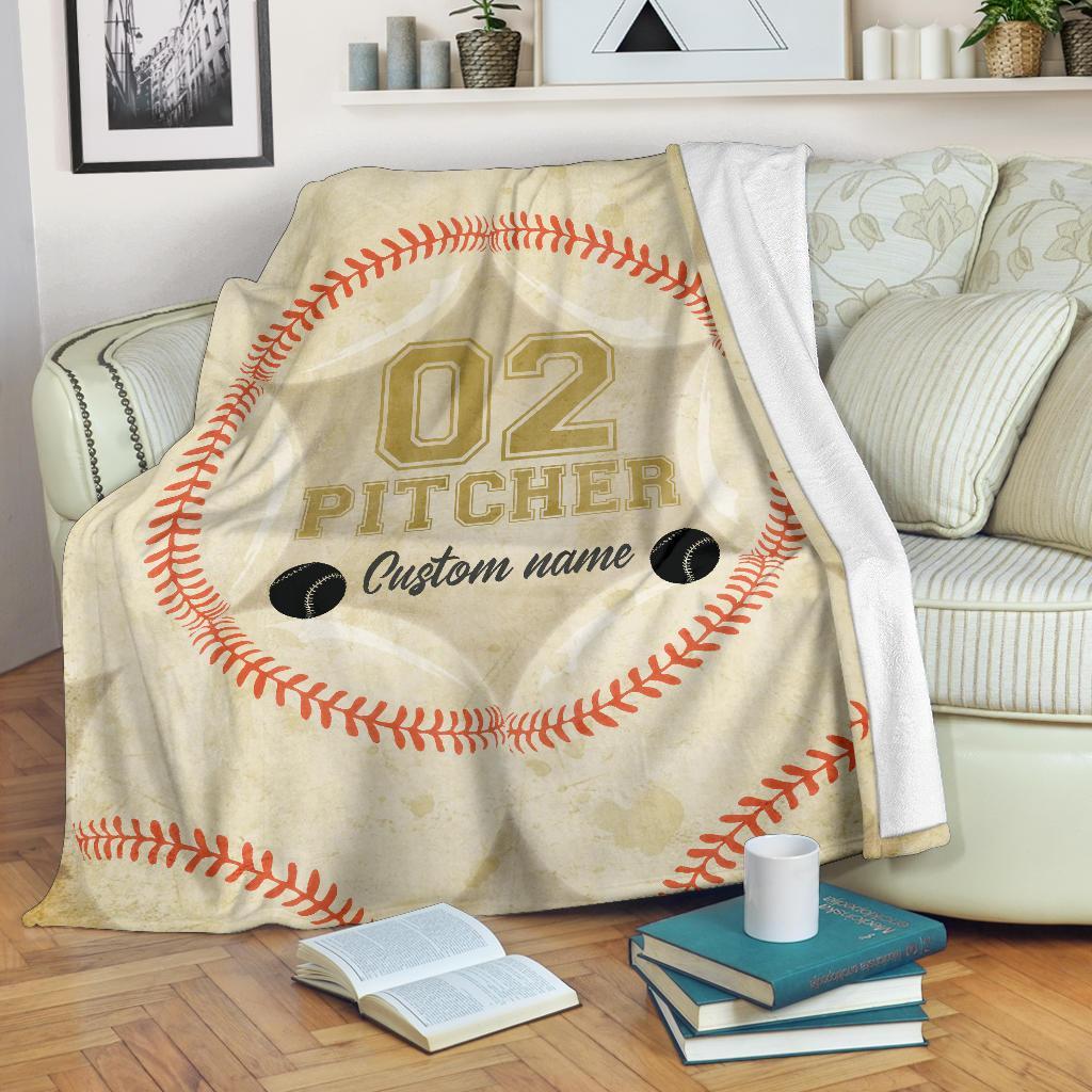 litzzy Personalized Position Baseball Fleece Blanket - Lath0712201 Quilt Blanket   