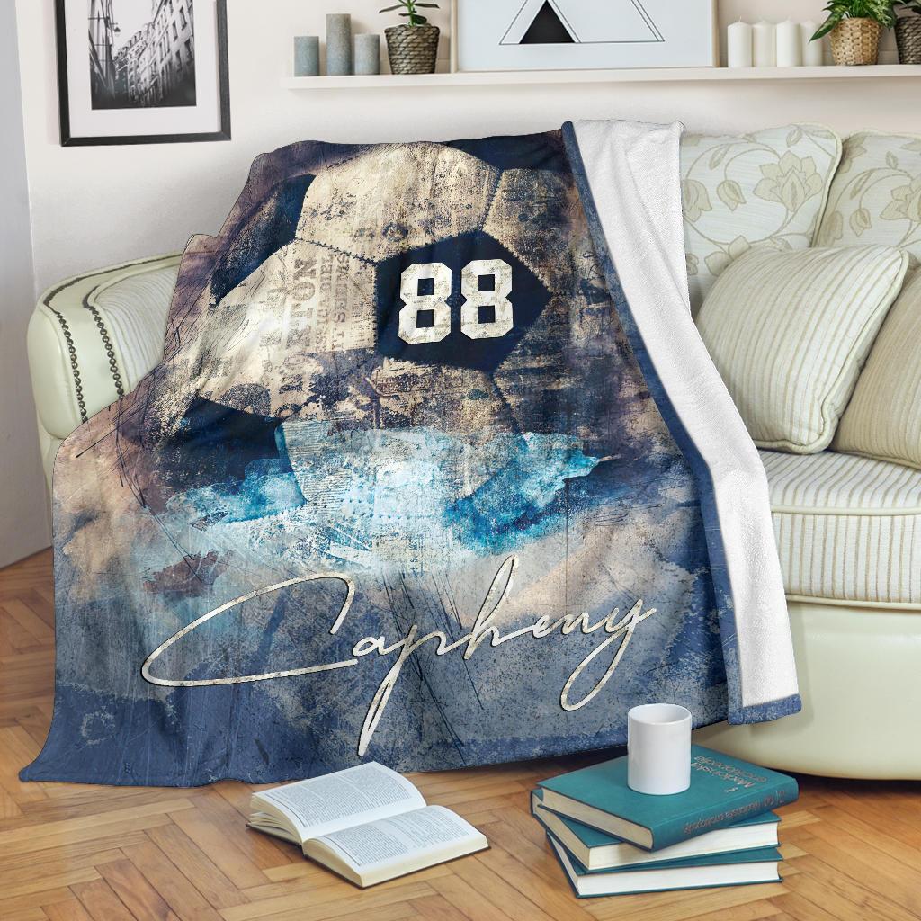 litzzy Personalized Soccer Abstract Fleece Blanket - Tltm3011201 Quilt Blanket   