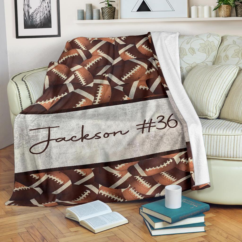 litzzy Personalized Vintage Football Texture Fleece Blanket - Tlnh2411201 Quilt Blanket   