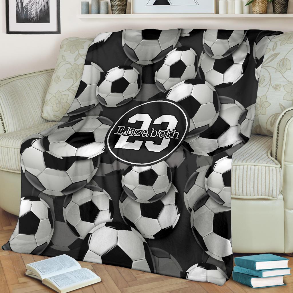 litzzy Personalized Soccer 3D Balls Fleece Blankets - Tlty1311201 Quilt Blanket   