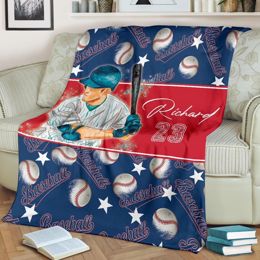 litzzy Personalized Baseball Balls Fleece Blanket - Lath2611202 Quilt Blanket   