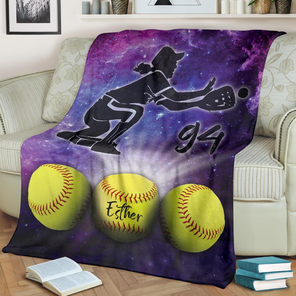 litzzy Personalized Softball Fleece Blanket - Lath2311202Ki Quilt Blanket   