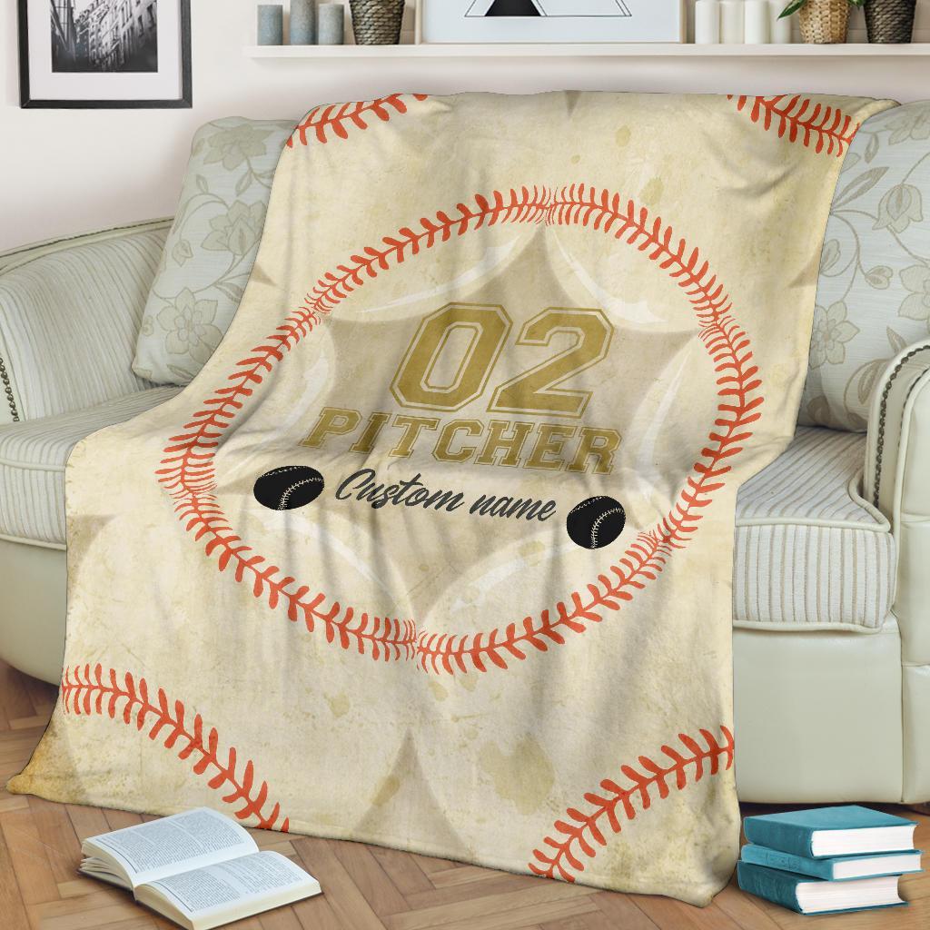 litzzy Personalized Position Baseball Fleece Blanket - Lath0712201 Quilt Blanket   