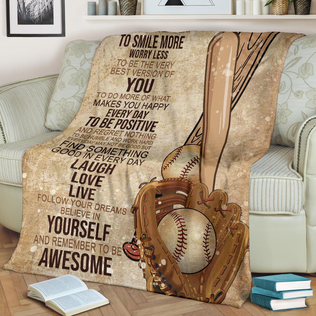 litzzy Today Is A Good Day Baseball Fleece Blanket - Lath0212204 Quilt Blanket   