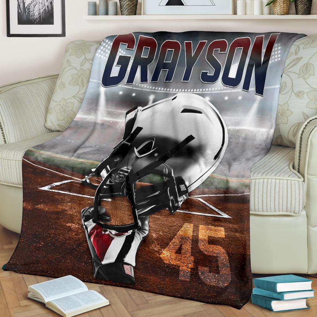 litzzy Personalized Football Fleece Blanket - Latg1611201 Quilt Blanket   
