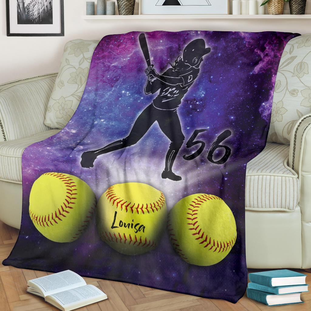 litzzy Personalized Softball Fleece Blanket - Lath2311202Ki Quilt Blanket   