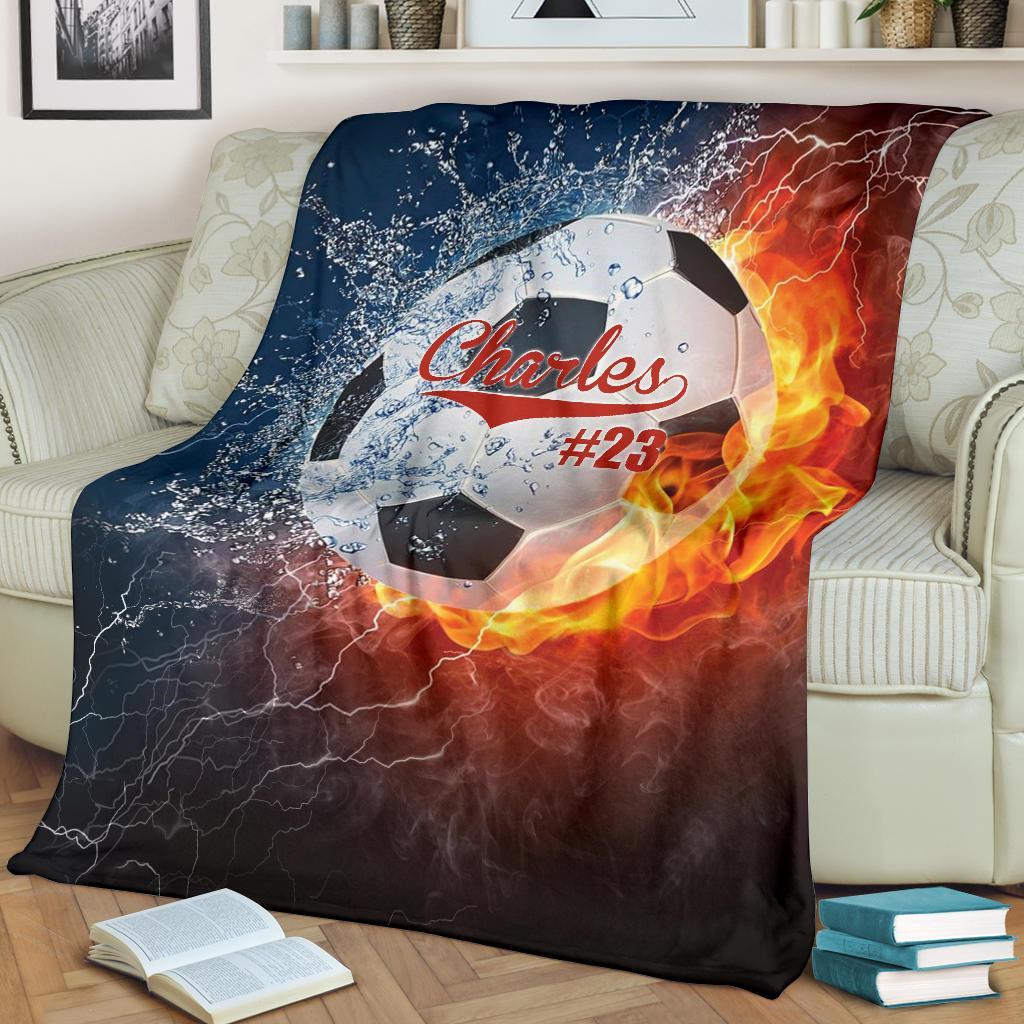 litzzy Personalized Sport Water Fire Fleece Blanket - Lath1611204 Quilt Blanket   