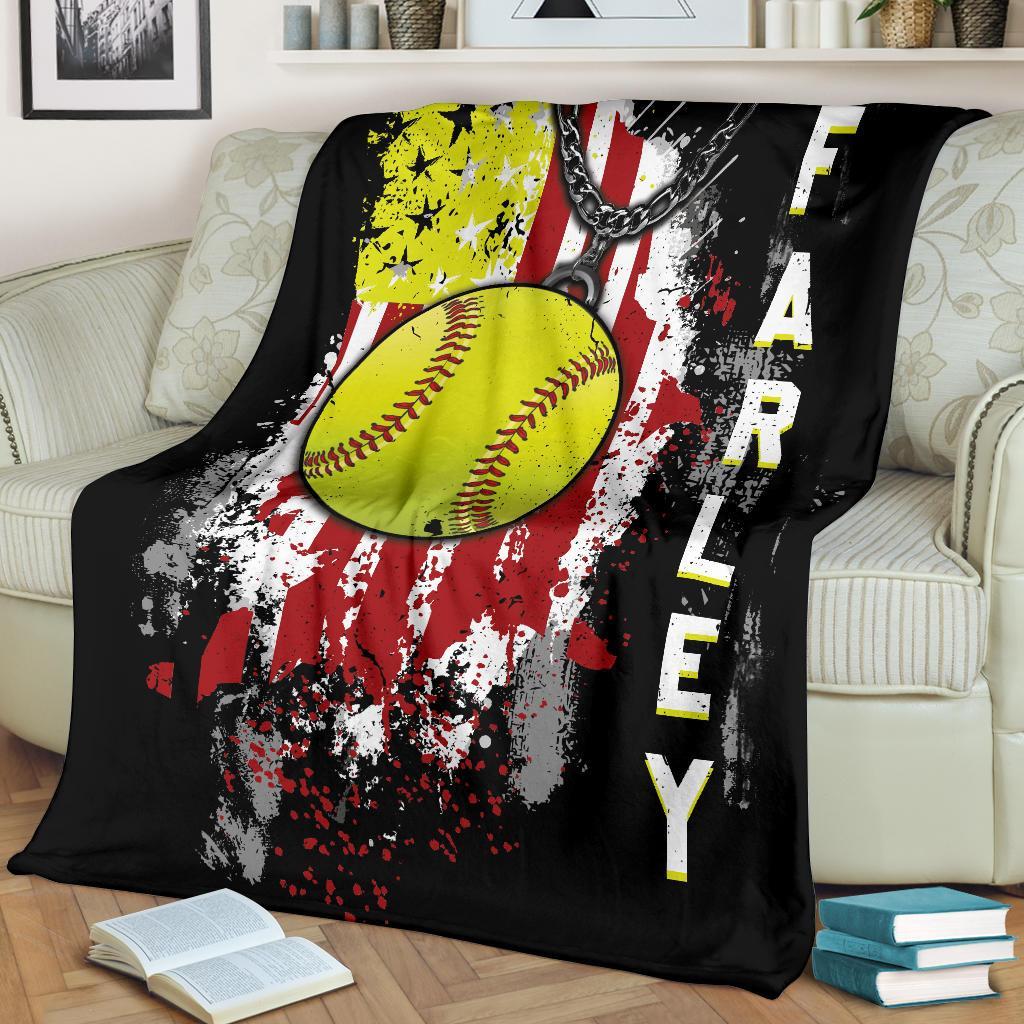 litzzy Personalized Sport Us Flag Fleece Blanket - Lath1011201 Quilt Blanket   