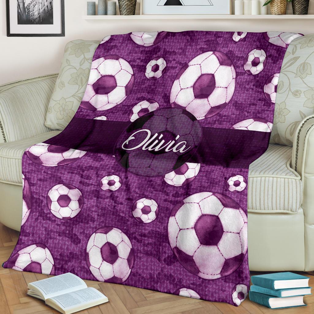 litzzy Personalized Soccer Pattern Texture Fleece Blanket - Nh1411202 Quilt Blanket   