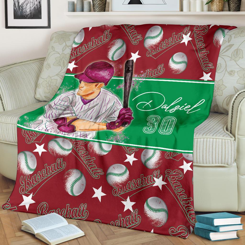 litzzy Personalized Baseball Balls Fleece Blanket - Lath2611202 Quilt Blanket   