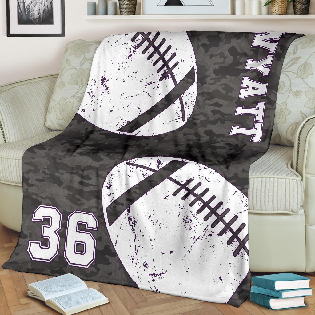 litzzy Personalized Football 2 Balls Collection Fleece Blanket - Tlnh1011202 Quilt Blanket   