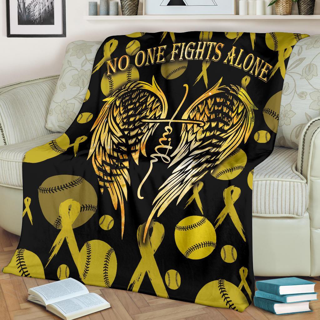 litzzy No One Fights Alone Ball Fleece Blanket - Lath3011203 Quilt Blanket   