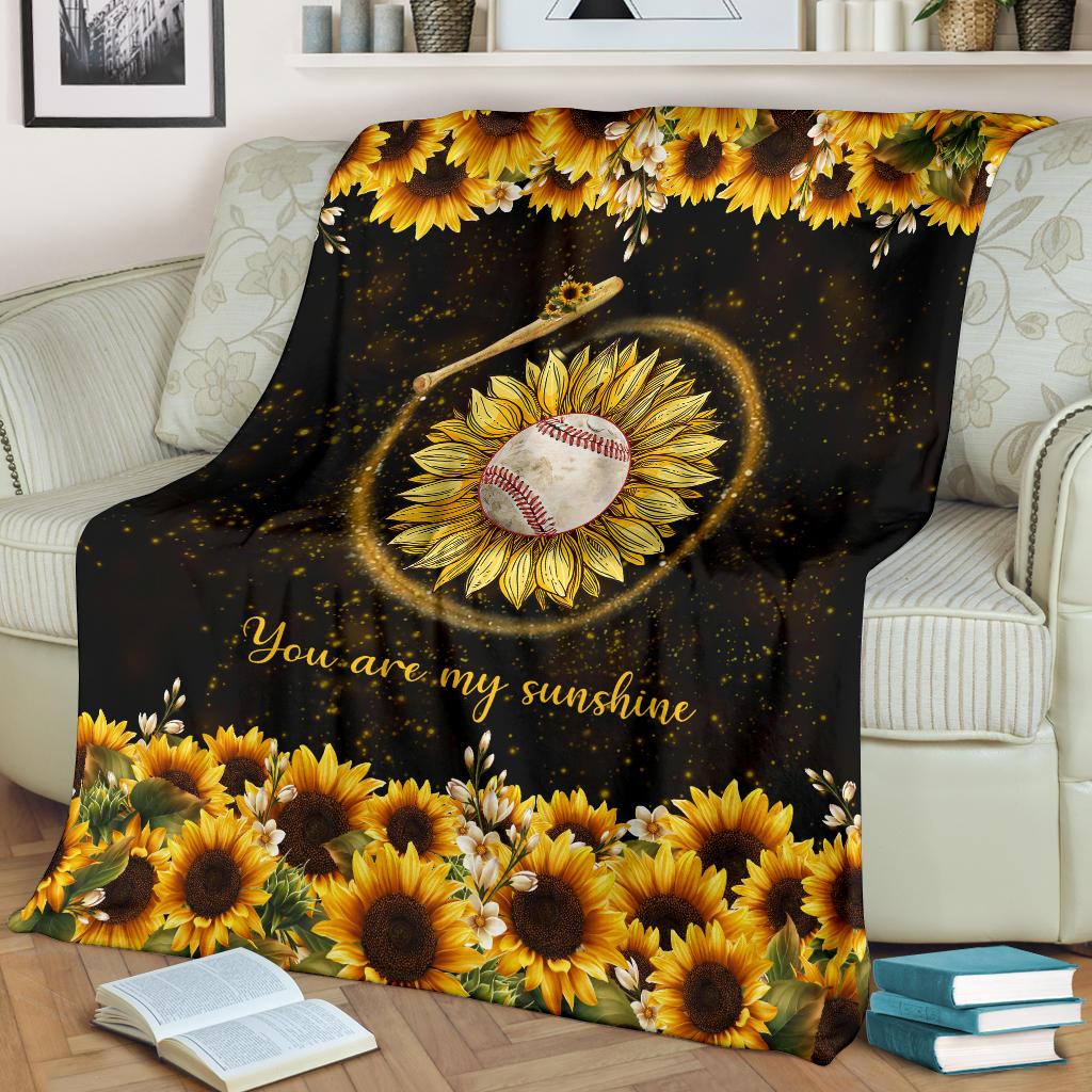 litzzy Baseball - You Are My Sunshine Fleece Blanket Nh200520Ki Quilt Blanket   