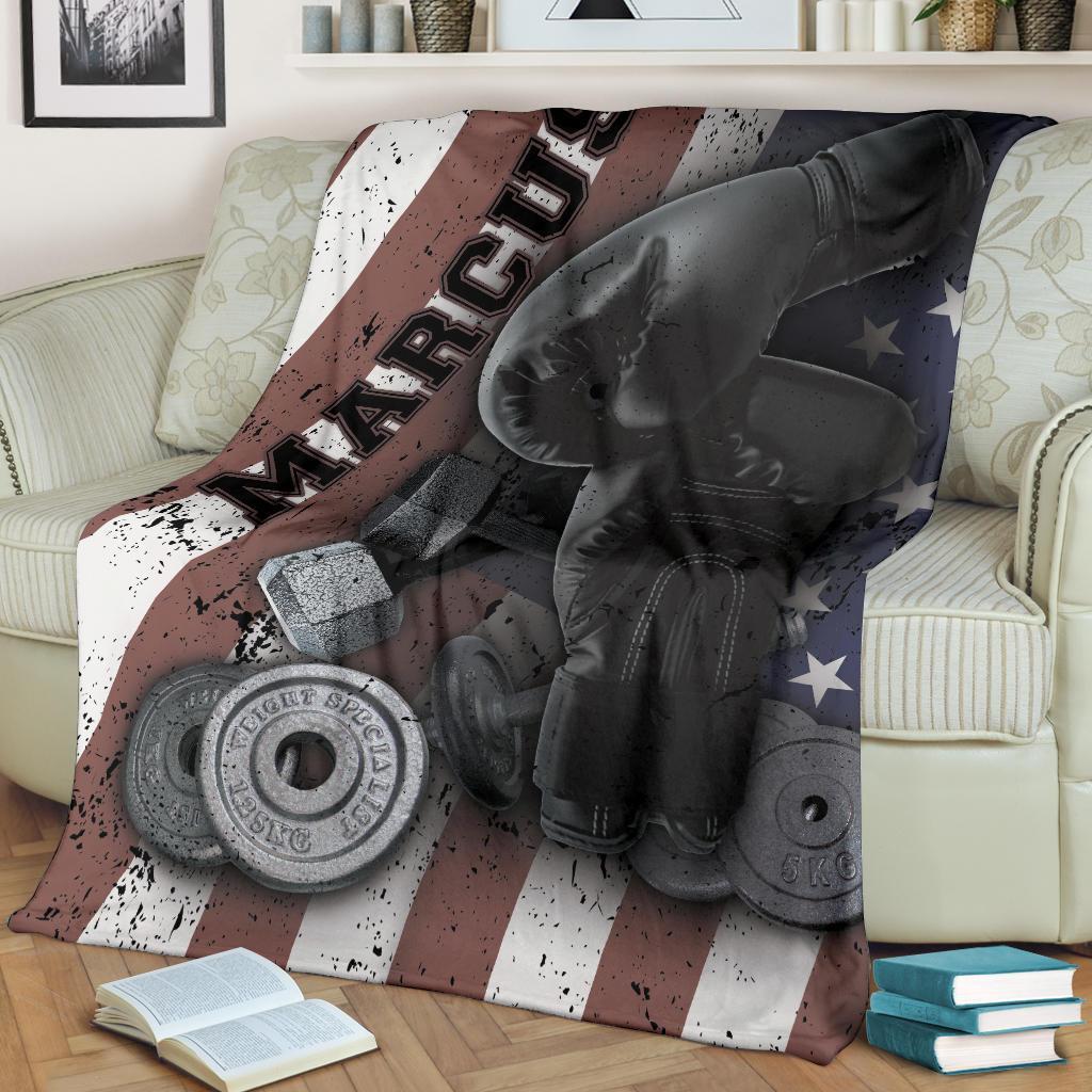 litzzy Personalized Boxing Fleece Blanket - Lath1711203 Quilt Blanket   