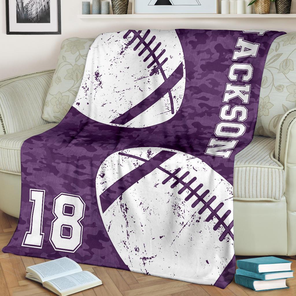 litzzy Personalized Football 2 Balls Collection Fleece Blanket - Tlnh1011202 Quilt Blanket   