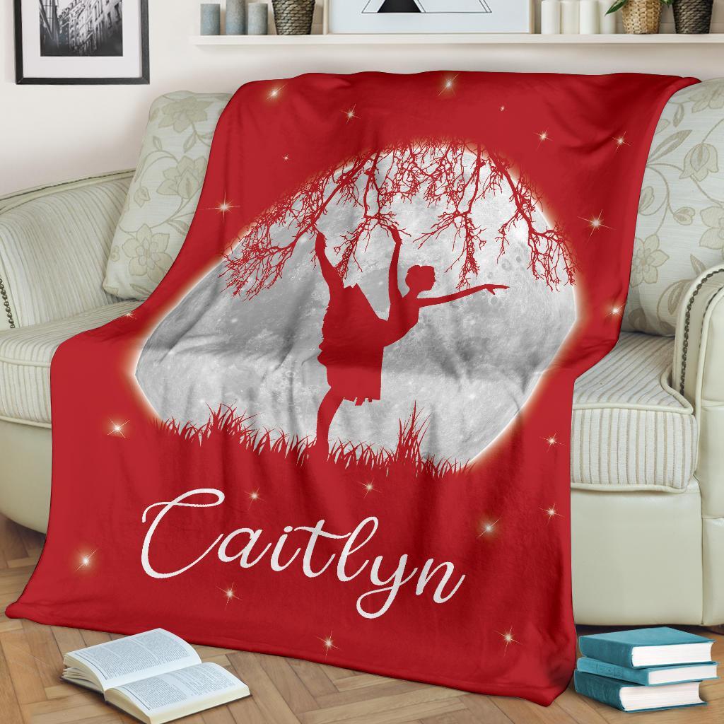litzzy Personalized Dancing Moon Fleece Blanket - Laci2711203 Quilt Blanket   